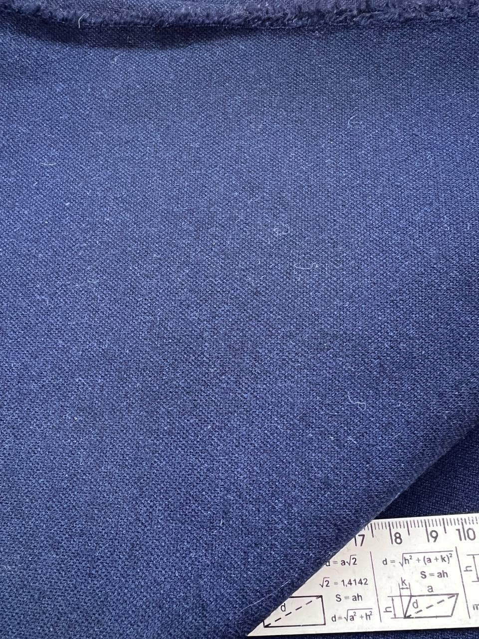 Wool blend jersey, blue, piece 1.40 × 1.30 m, A0064